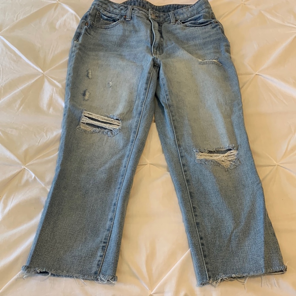 Time and Tru high rise,distressed,ankle jeans
